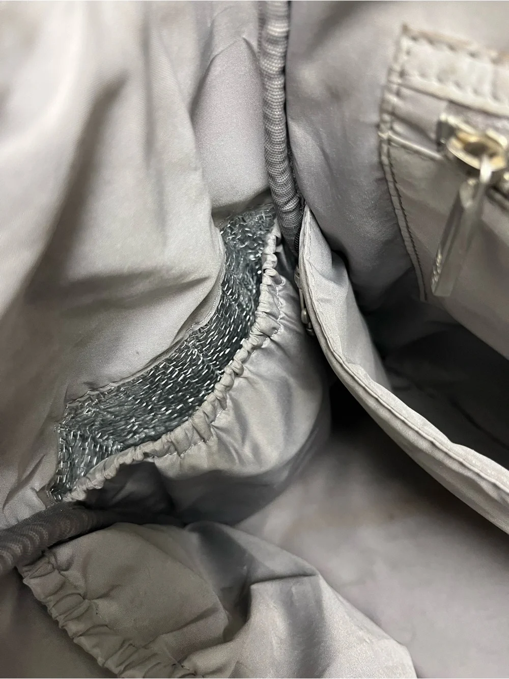 Freshly Picked Metallic Silver Solid Backpack Diaper Bag w/ Changing Pad, Straps